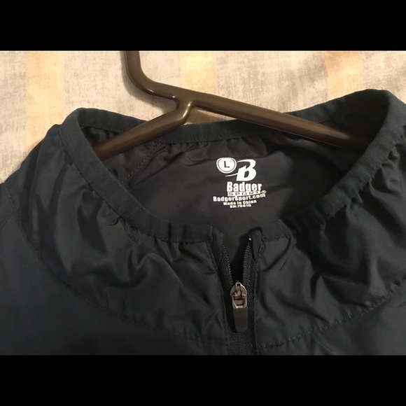 Men’s Badger 1/4 Zip Jacket Large Navy - Picture 3 of 4